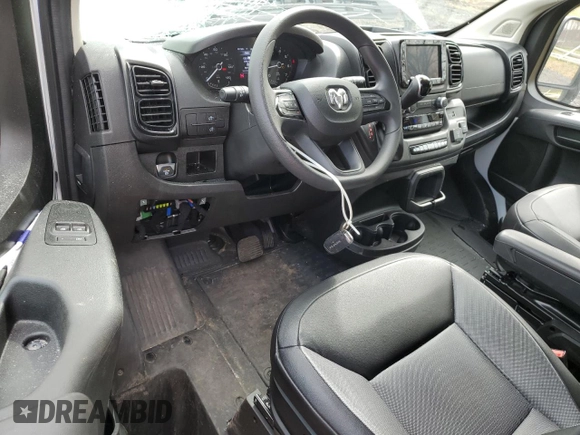 2023 Ram ProMaster Cargo with VIN 3C6LRVVG3PE527237, listed as a Copart auction lot 45252854 with 24,904 mi miles and Salvage Title. Bid and sale history available at DreamBid. Image 8.