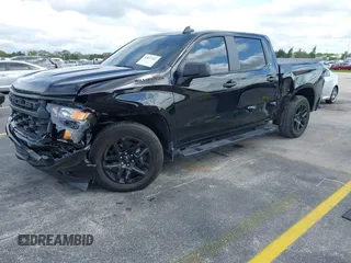 2024 Chevrolet Silverado 1500 Custom with VIN 1GCPABEK3RZ180911, listed as a IAAI auction lot 41637507 with 20,757 mi miles and . Bid and sale history available at DreamBid. Image 2.