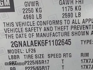 2015 Chevrolet Equinox LS with VIN 2GNALAEK6F1102645, listed as a IAAI auction lot 42109218 with 158,856 mi miles and . Bid and sale history available at DreamBid. Image 9.