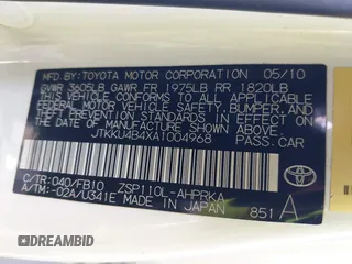 2010 Scion xD z VIN JTKKU4B4XA1004968, wystawiony jako IAAI lot #42477682 z przebiegiem 234 559 mil mil oraz . Historia ofert i sprzedaży dostępna na DreamBid. Obrazek 9.