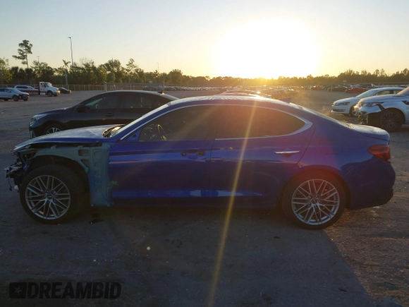 2021 Genesis G70 2.0T with VIN KMTG64LA9MU067141, listed as a IAAI auction lot 41757645 with 58,204 mi miles. Bid and sale history available at carsss.com. Image 15.