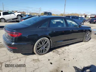 2021 Audi A8 with VIN WAU8EAF83MN020949, listed as a Copart auction lot 77005314 with 13,285 mi miles and Salvage Title. Bid and sale history available at carsss.com. Image 3.