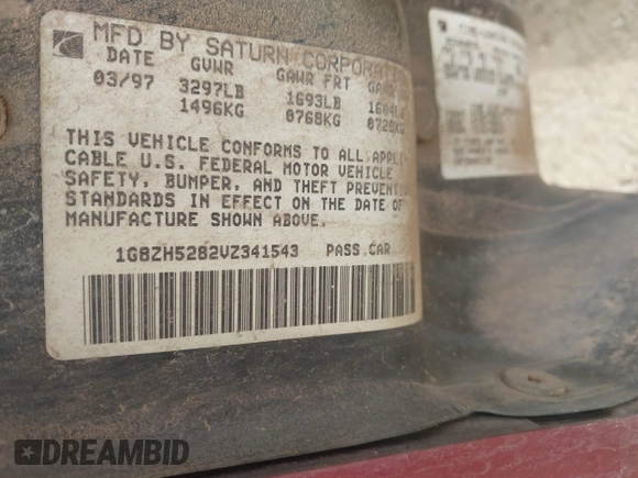 1997 Saturn SL with VIN 1G8ZH5282VZ341543, listed as a IAAI auction lot 42367589 with 202,201 mi miles and . Bid and sale history available at DreamBid. Image 9.