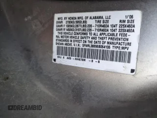 2006 Honda Odyssey TOURING with VIN 5FNRL38896B064106, listed as a Copart auction lot 51856175 with 224,926 mi miles and Salvage Title. Bid and sale history available at carsss.com. Image 15.