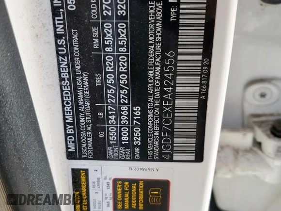 2014 Mercedes-Benz GL 450 with VIN 4JGDF7CEXEA424556, listed as a Copart auction lot 62563505 with 112,352 mi miles and Clean title. Bid and sale history available at DreamBid. Image 13.