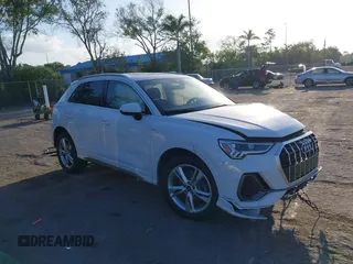 2024 Audi Q3 S line Premium Plus with VIN WA1EECF36R1152747, listed as a IAAI auction lot 42110619 with 16,926 mi miles and . Bid and sale history available at DreamBid. Image 1.