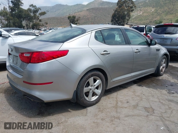 2014 Kia Optima LX with VIN KNAGM4A74E5489032, listed as a IAAI auction lot 41999733 with 83,998 mi miles. Bid and sale history available at carsss.com. Image 4.
