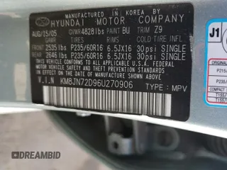 2006 Hyundai Tucson GLS with VIN KM8JN72D96U270906, listed as a Copart auction lot 54379205 with 235,973 mi miles and Salvage Title. Bid and sale history available at carsss.com. Image 12.