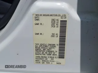 2019 Nissan Altima S with VIN 1N4BL4BV6KC196632, listed as a IAAI auction lot 41914605 with 106,597 mi miles and . Bid and sale history available at DreamBid. Image 9.