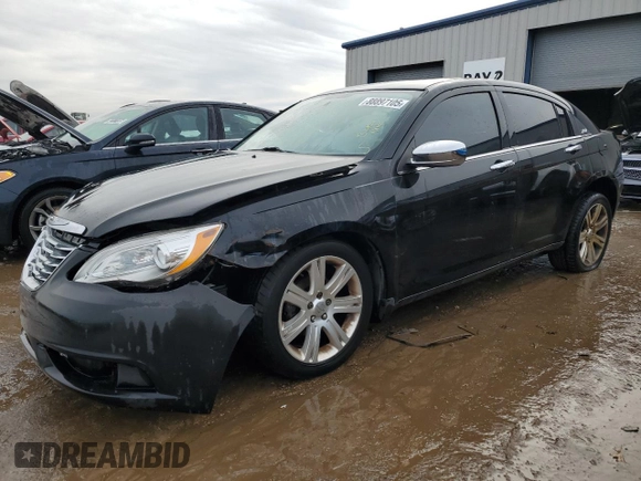 2012 Chrysler 200 Limited with VIN 1C3CCBCB5CN283584, listed as a Copart auction lot 88897105 with 76,671 mi miles and Salvage Title. Bid and sale history available at carsss.com. Image 1.