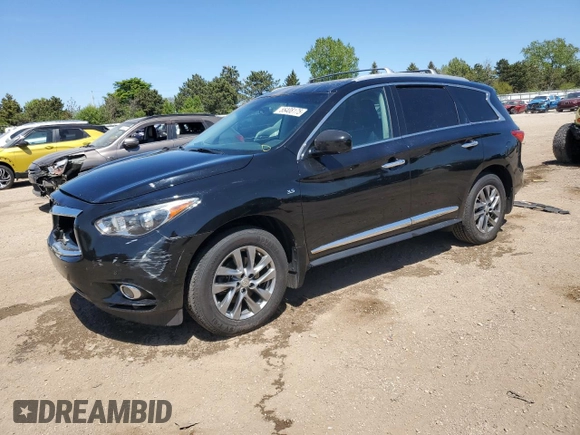 2015 Infiniti QX60 with VIN 5N1AL0MM5FC524840, listed as a Copart auction lot 55408175 with 89,574 mi miles and Salvage title. Bid and sale history available at DreamBid. Image 1.