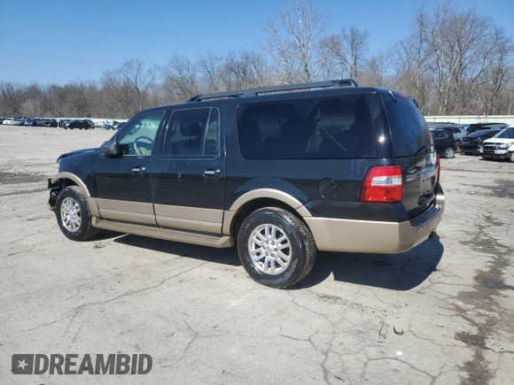 2014 Ford Expedition Max XLT with VIN 1FMJK1J51EEF32913, listed as a Copart auction lot 46832565 with 142,803 mi miles and Salvage title. Bid and sale history available at DreamBid. Image 2.