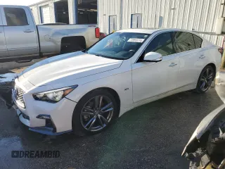 2019 Infiniti Q50 3.0t LUXE with VIN JN1EV7AP5KM541152, listed as a Copart auction lot 73584474 with 53,660 mi miles and Salvage Title. Bid and sale history available at carsss.com. Image 1.