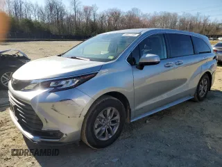 2021 Toyota Sienna LE with VIN 5TDKRKEC3MS034885, listed as a Copart auction lot 49677145 with 166,026 mi miles and Salvage Title. Bid and sale history available at carsss.com. Image 1.