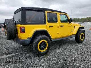 2019 Jeep Wrangler Unlimited Sahara with VIN 1C4HJXEN2KW523906, listed as a Copart auction lot 50950035 with 98,013 mi miles and Salvage Title. Bid and sale history available at carsss.com. Image 3.