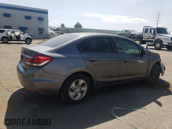 2013 Honda Civic LX with VIN 19XFB2F59DE208913, listed as a Copart auction lot 51713285 with 153,542 mi miles and Salvage Title. Bid and sale history available at DreamBid. Image 3.