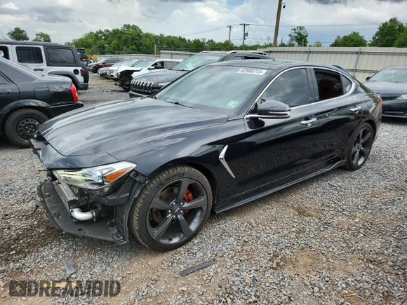2021 Genesis G70 2.0T with VIN KMTG34LA7MU072394, listed as a Copart auction lot 62908715 with 44,104 mi miles and Salvage title. Bid and sale history available at DreamBid. Image 1.