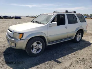 2001 Infiniti QX4 Luxury z VIN JNRDR09Y21W212879, wystawiony jako Copart lot #57227755 z przebiegiem 164 465 mil mil oraz Szkody całkowita. Historia ofert i sprzedaży dostępna na DreamBid. Obrazek 1.
