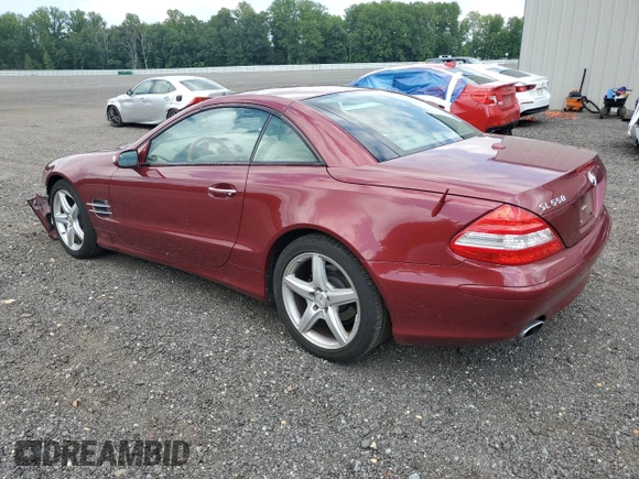 2007 Mercedes-Benz SL 550 with VIN WDBSK71F47F125314, listed as a Copart auction lot 60307285 with 53,051 mi miles and Salvage title. Bid and sale history available at DreamBid. Image 2.