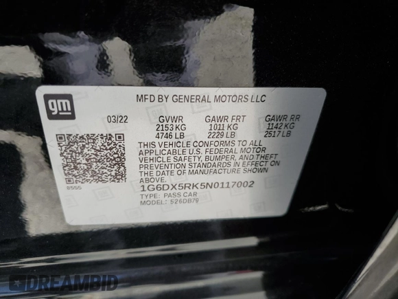 2022 Cadillac CT5 Luxury z VIN 1G6DX5RK5N0117002, wystawiony jako Copart lot #47235445 z przebiegiem 36 003 mil mil oraz Szkoda całkowita • Salvage title. Historia ofert i sprzedaży dostępna na DreamBid. Obrazek 13.