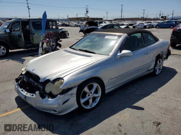 2005 Mercedes-Benz CLK 320 with VIN WDBTK65G35T046524, listed as a Copart auction lot 59342025 with 170,760 mi miles and Salvage title. Bid and sale history available at DreamBid. Image 1.