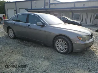 2002 BMW 7 Series 745Li with VIN WBAGN63492DR04469, listed as a Copart auction lot 59688915 with Not provided miles and Clean title. Bid and sale history available at DreamBid. Image 4.