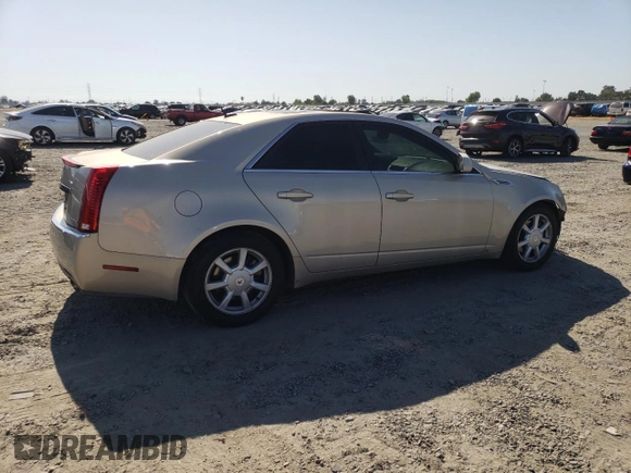 2008 Cadillac CTS RWD with VIN 1G6DM577380111663, listed as a Copart auction lot 58444615 with 179,361 mi miles and Salvage title. Bid and sale history available at DreamBid. Image 3.
