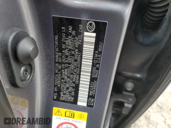 2018 Lexus ES with VIN 58ABK1GG5JU099943, listed as a Copart auction lot 48857195 with 107,687 mi miles and Salvage Title. Bid and sale history available at carsss.com. Image 14.