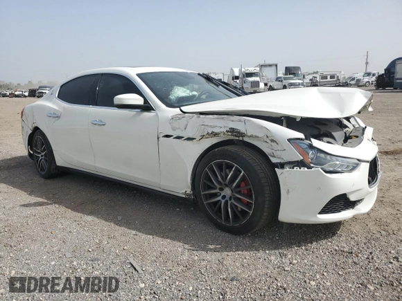 2017 Maserati Ghibli with VIN ZAM57XSA6H1233933, listed as a Copart auction lot 49089525 with 76,965 mi miles and Salvage Title. Bid and sale history available at carsss.com. Image 4.