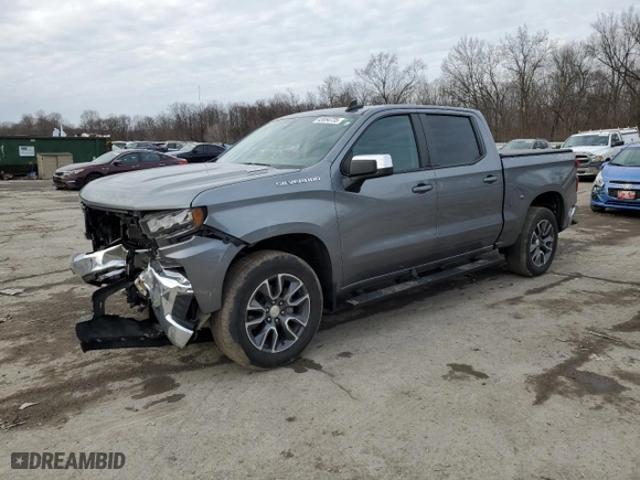 2020 Chevrolet Silverado 1500 LT with VIN 3GCUYDET0LG295346, listed as a Copart auction lot 43854735 with 47,527 mi miles and Salvage Title. Bid and sale history available at carsss.com. Image 1.