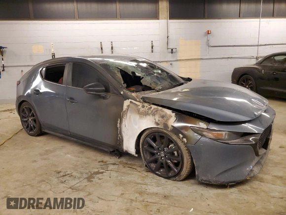 2023 Mazda 3 S Carbon Edition with VIN JM1BPBLMXP1610653, listed as a Copart auction lot 43354925 with Not Provided miles and Salvage Title. Bid and sale history available at DreamBid. Image 4.