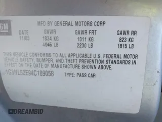 2004 Oldsmobile Alero GL1 z VIN 1G3NL52E94C189058, wystawiony jako IAAI lot #41224615 z przebiegiem 208 921 mil mil oraz . Historia ofert i sprzedaży dostępna na DreamBid. Obrazek 9.