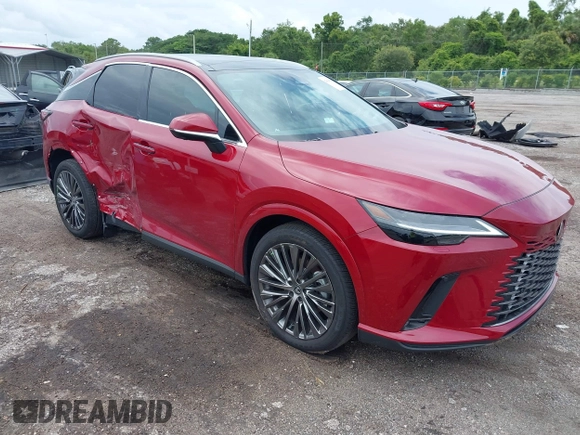 2024 Lexus RX 350h z VIN 2T2BBMCAXRC051194, wystawiony jako IAAI lot #42626786 z przebiegiem 15 149 mil mil oraz . Historia ofert i sprzedaży dostępna na DreamBid. Obrazek 1.