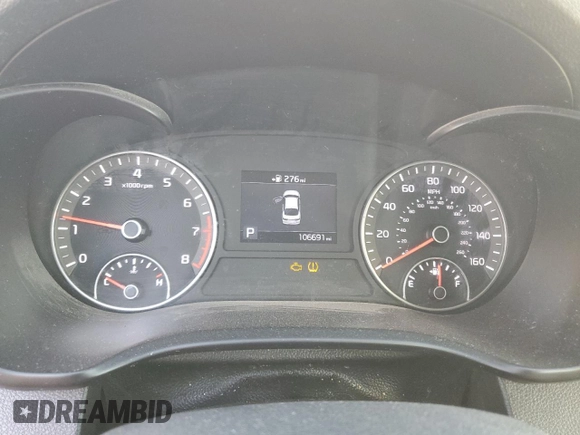 2019 Kia Optima LX with VIN 5XXGT4L33KG278685, listed as a Copart auction lot 83573264 with 106,691 mi miles and Salvage Title. Bid and sale history available at carsss.com. Image 9.