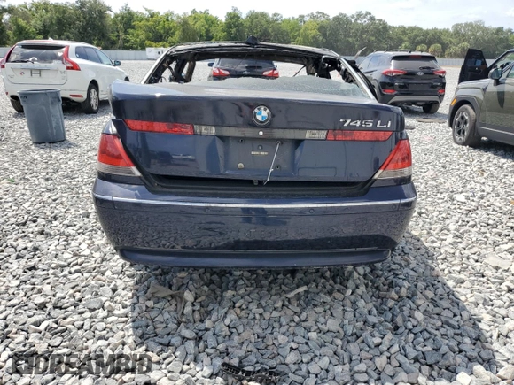 2004 BMW 7 Series 745Li with VIN WBAGN63494DS49538, listed as a Copart auction lot 55142955 with Not provided miles and Non repairable. Bid and sale history available at DreamBid. Image 6.