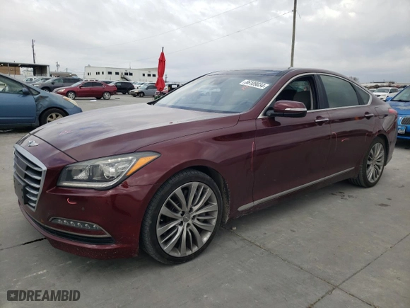 2017 Genesis G80 5.0L Ultimate with VIN KMHGN4JF5HU173913, listed as a Copart auction lot 86109034 with 119,542 mi miles and Salvage Title. Bid and sale history available at carsss.com. Image 1.