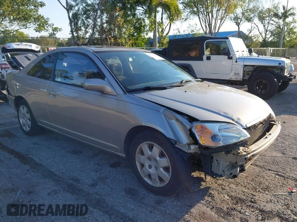2002 Honda Civic EX with VIN 1HGEM22912L081546, listed as a IAAI auction lot 41767250 with 180,736 mi miles. Bid and sale history available at carsss.com. Image 1.