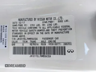 2017 Infiniti Q60 Premium с VIN JN1EV7EL7HM554324, выставлен на аукционе IAAI как лот 42541230 с пробегом 92 728 миль миль и . История ставок и продаж доступна на DreamBid. Изображение 9.