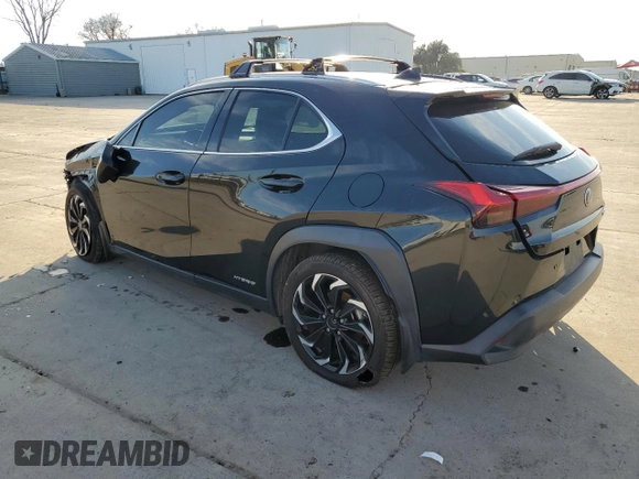 2021 Lexus UX 250h z VIN JTHX9JBH0M2054209, wystawiony jako Copart lot #45482125 z przebiegiem Nie podano mil oraz Szkoda całkowita • Salvage title. Historia ofert i sprzedaży dostępna na DreamBid. Obrazek 2.