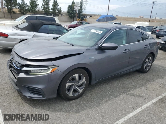 2019 Honda Insight LX with VIN 19XZE4F10KE016855, listed as a Copart auction lot 53174855 with 88,073 mi miles and Salvage Title. Bid and sale history available at carsss.com. Image 1.