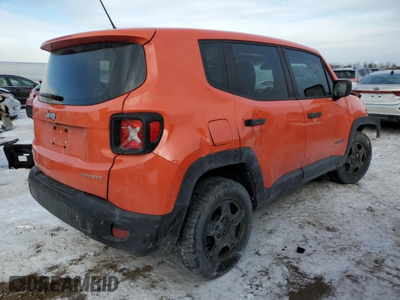2015 Jeep Renegade Sport with VIN ZACCJBAT9FPB85750, listed as a Copart auction lot 45538775 with 134,812 mi miles and Salvage Title. Bid and sale history available at DreamBid. Image 3.