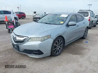 2015 Acura TLX V6 with VIN 19UUB2F32FA021137, listed as a IAAI auction lot 42733315 with 113,486 mi miles and . Bid and sale history available at DreamBid. Image 6.