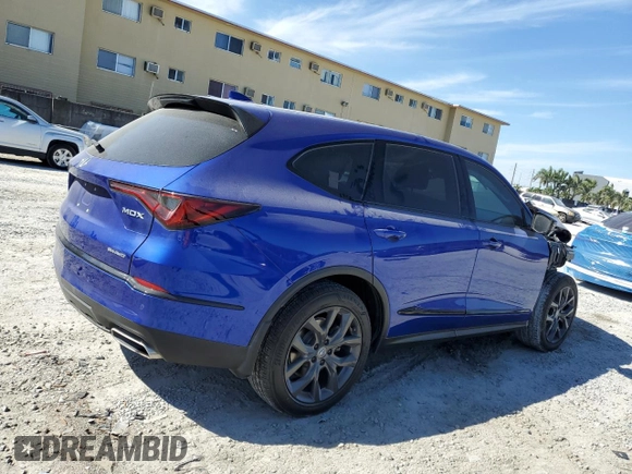 2023 Acura MDX w/A-Spec Package with VIN 5J8YE1H05PL012993, listed as a Copart auction lot 48741905 with 25,583 mi miles and Salvage Title. Bid and sale history available at carsss.com. Image 3.