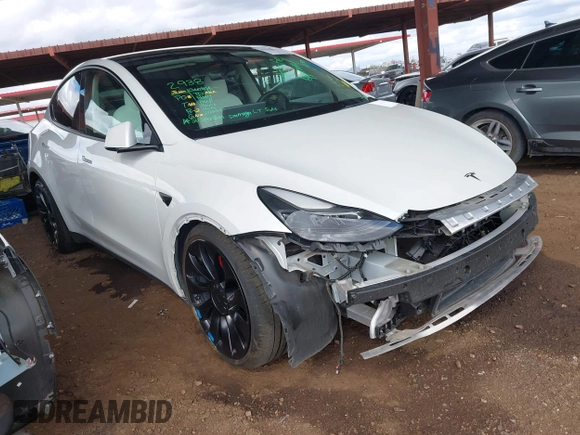 2022 Tesla Model Y Performance with VIN 7SAYGDEF4NF449986, listed as a IAAI auction lot 41754916 with 64,384 mi miles and . Bid and sale history available at DreamBid. Image 1.
