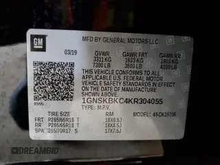 2019 Chevrolet Tahoe LT с VIN 1GNSKBKC4KR304055, выставлен на аукционе Copart как лот 53392505 с пробегом 65 256 миль миль и Списание • Salvage title. История ставок и продаж доступна на DreamBid. Изображение 13.