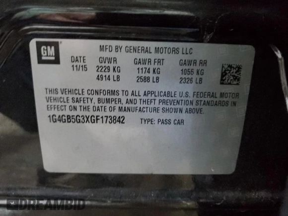 2016 Buick LaCrosse Leather with VIN 1G4GB5G3XGF173842, listed as a Copart auction lot 42924095 with 88,388 mi miles and Clean Title. Bid and sale history available at carsss.com. Image 12.