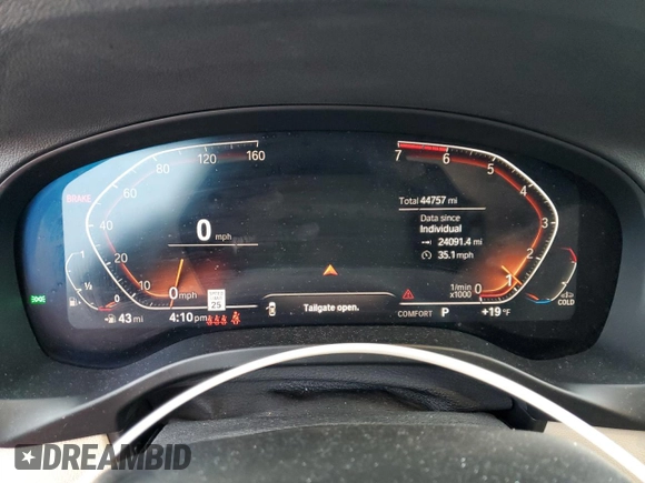 2020 BMW X3 xDrive30i z VIN 5UXTY5C0XL9B89692, wystawiony jako Copart lot #43006555 z przebiegiem 44 757 mil mil oraz Szkody całkowita. Historia ofert i sprzedaży dostępna na DreamBid. Obrazek 9.