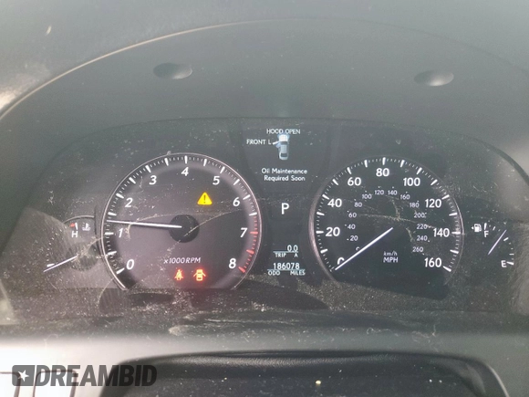 2010 Lexus LS 460 with VIN JTHBL5EF7A5092639, listed as a Copart auction lot 58069975 with 186,078 mi miles and Salvage title. Bid and sale history available at DreamBid. Image 9.
