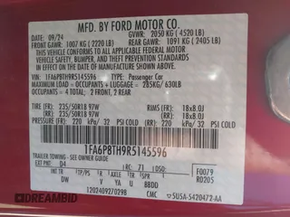 2024 Ford Mustang EcoBoost with VIN 1FA6P8TH9R5145596, listed as a IAAI auction lot 41703151 with 5,912 mi miles. Bid and sale history available at carsss.com. Image 9.