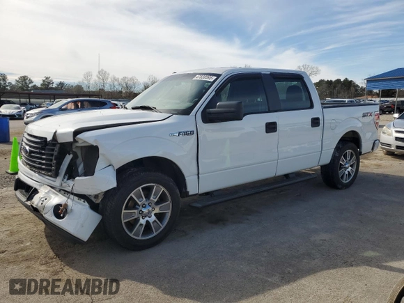 2014 Ford F-150 XL with VIN 1FTFW1CF7EFC40214, listed as a Copart auction lot 47838595 with 163,762 mi miles and Salvage Title. Bid and sale history available at carsss.com. Image 1.